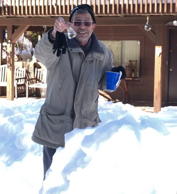 I was all smiles preparing my “snow volcano” for the eruption. Yet another epic fail.